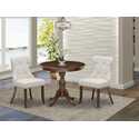 36 Inch Round Dining Table Set with 2 Linen Chairs Thumbnail - 1