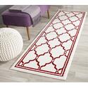 Contemporary Polypropylene Rug Ivory/Red Large Rectangle - Safavieh Thumbnail - 1