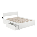 AFI Orlando King Bed with Flat Panel Footboard and Set of 2 Drawers in White Thumbnail - 1