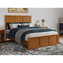 AFI Charlotte Queen Solid Wood Low Profile Platform Bed with Matching Footboard in Light Toffee Thumbnail - 1