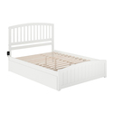 AFI Richmond Queen Platform Bed with Matching Footboard and Turbo Charger with Twin Extra Long Trundle in White Thumbnail - 1