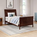 AFI Portland Full Foundation Bed with Matching Footboard in Walnut Thumbnail - 1