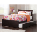 Espresso Full Size Platform Bed with Trundle and Footboard - Atlantic Furniture Thumbnail - 1