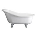Acrylic Slipper Tub WH - White Rough Textured Exterior - Barclay Products Thumbnail - 1