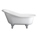 White Acrylic Slipper Tub with Ball and Claw Feet - Barclay Products Thumbnail - 1