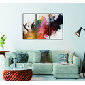 Whiteline Modern Living Luz 3-Piece 48"x24" (each) Canvas Wall Art, Black PS Frame Thumbnail - 1