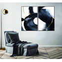Whiteline Modern Living Nero 2-Piece 40"x60" (each) Canvas Wall Art, Black PS Frame Thumbnail - 1