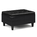 Simpli Home Harrison Wide Transitional Coffee Table Storage Ottoman Thumbnail - 1