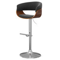 Simpli Home Sheldon Mid Century Modern Adjustable Swivel Bar Stool in Charcoal Grey Linen Look Fabric Thumbnail - 1