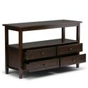 Warm Shaker SOLID WOOD 48 inch Wide Transitional Console Sofa Table in Distressed Grey Thumbnail - 1