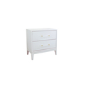 Best Master Furniture White Nightstand - Orbis Lacquer Bedside Table Thumbnail - 1