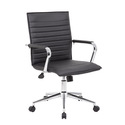 Boss Office Black Vinyl Hospitality Chair Thumbnail - 1