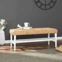 SEI White Woven Coffee Table Bench - Standerson Thumbnail - 1