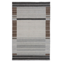 EORC Brown Hand Woven Wool and Viscose Modern Reversible flat weave Durry Rug, 9' x 12' Thumbnail - 1