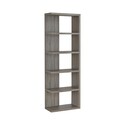 BenJara Spacious Semi Backless Wooden Bookcase, Gray Thumbnail - 1