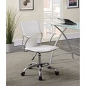 BenJara Contemporary styled mid back office chair, White/Chrome Thumbnail - 1