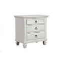 Benjara Pine Wood 3 Drawer Nightstand in White Thumbnail - 1
