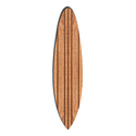BenJara Contemporary Wooden Surfboard Wall Art with Block Stripe Print, Brown Thumbnail - 1