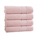 Benjara Bergamo 4 Piece Spun loft Bath Sheets with Twill Weaving The Urban Port, Pink Thumbnail - 1