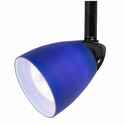 BenJara 50 Watt Track Fixture with Handblown Glass Shade, Black and Blue Thumbnail - 1