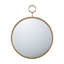 Benjara Oval Shape Metal Frame Wall Mirror, Large, Gold Thumbnail - 1