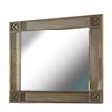 BenJara 44 Inch Rectangular Mirror with Carved Corners, Brown Thumbnail - 1