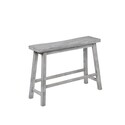 BenJara Saddle Design Wooden Bench with Grain Details, Gray Thumbnail - 1