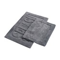 Benjara Veria 2 Piece Bath Mat with SPLASH Sculpted Details, The Urban Port, Black Thumbnail - 1