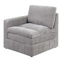 BenJara Luna 33.00 Inch Corner Chair Modular 1 Arm , Triple Plush Cushion Seat Gray Thumbnail - 1
