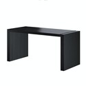BenJara Lulu 28 Inch Minimalist Computer Desk Console with Panel Legs, Wenge Thumbnail - 1