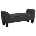 BenJara 55 Inch Accent Storage Bench with Performance Velvet Upholstery, Black Thumbnail - 1