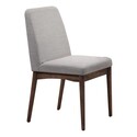 BenJara Lee Set of 2 Modern Wood Dining Chairs, Cushioned Seats, Tapered Legs, Gray Thumbnail - 1