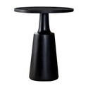 BenJara Coch 24 Inch Artisan Accent Table with Round Tabletop, Tapered Base, Black Thumbnail - 1