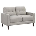 BenJara Bow 54 Inch Loveseat, Grid Tufted Back, Track Arms, Self Welt Trim, Beige Thumbnail - 1