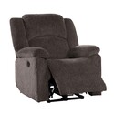 Benjara Cerys 40 Inch Power Recliner Chair, USB, Soft Dark Brown Chenille Fabric Thumbnail - 1