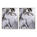 BenJara 30 x 40 Set of 2 Wall Panels, Home Decor, White Black Marble Design Thumbnail - 1