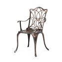 BenJara Tili Dining Chair, Outdoor Metal, Floral Bistro Design, Black Copper Finish Thumbnail - 1