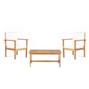 BenJara 3pc Set with 2 Outdoor Club Chairs and Coffee Table in Acacia Wood Thumbnail - 1