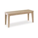 BenJara Glim Accent Dining Bench, 42 Inch, Minimalist, Light Brown Hardwood Thumbnail - 1