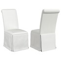 BenJara Shaw Dining Chair Set of 2, Tall Rolled Back and Skirted Base, White Thumbnail - 1
