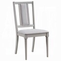 BenJara Mori Dining Side Chair Set of 2, Cutout Back, Linen Seat, Natural Gray Thumbnail - 1