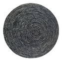 Chenille Tweed Collection 96" Round in Black & Gray Thumbnail - 1