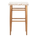 Safavieh Kaleo Woven Leather Barstool Furn Barstool, White / Natural, 1' X 1', Square Thumbnail - 1