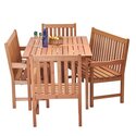 Elegant Eucalyptus Patio Dining Set with Weather Resistant Furniture Thumbnail - 1