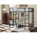 BUTLBLK Buckland Twin Loft Bed in powder coating black color Thumbnail - 1