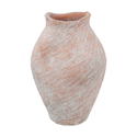 A&B Home Tapered Terracotta Vase with Weathered Gray and White Finish Thumbnail - 1