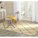 Contemporary Ivory Gold Wool Pile Rectangle Rug 12x9 Thumbnail - 1