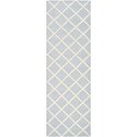 Light Blue/Ivory HShape Runner Rug 12x27 Thumbnail - 1