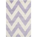 Contemporary Lavander/Ivory Wool Pile Rug 4x2.5 Thumbnail - 1