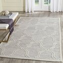 Light Grey/Ivory Moroccan Geometric Wool Area Rug 5x8 Thumbnail - 1